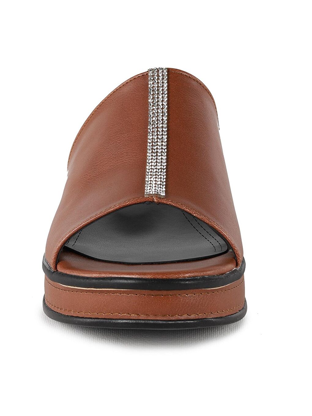 Kahverengi Taşlı Günlük Kadın Terlik Plt 153-4