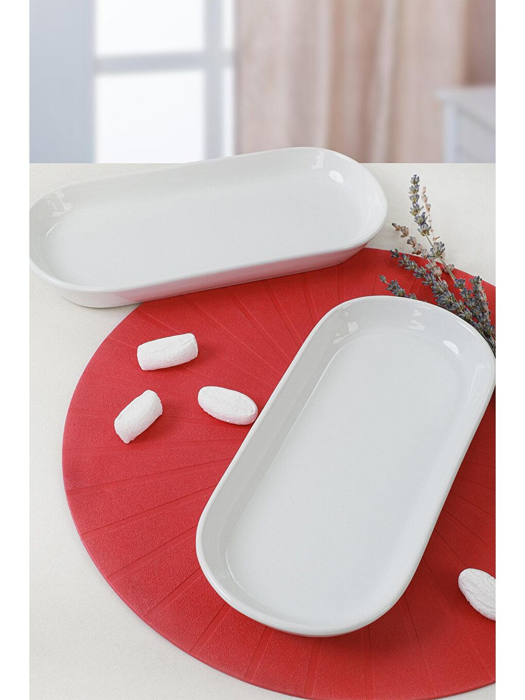 Beyaz Noyan Kayık Tabak 28 Cm 2 Adet-1