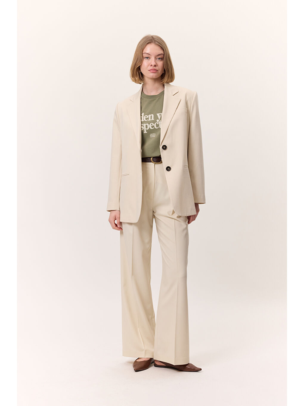 Yıkama Efektli Kısa Kollu Tshırt Yeşil-3