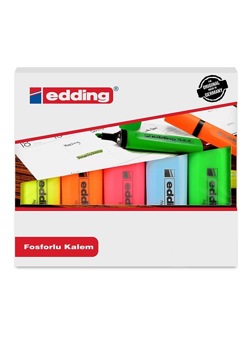 Edding Sarı 344 Highlighter Fosforlu İşaretleme Kalemi 5 RENK SET