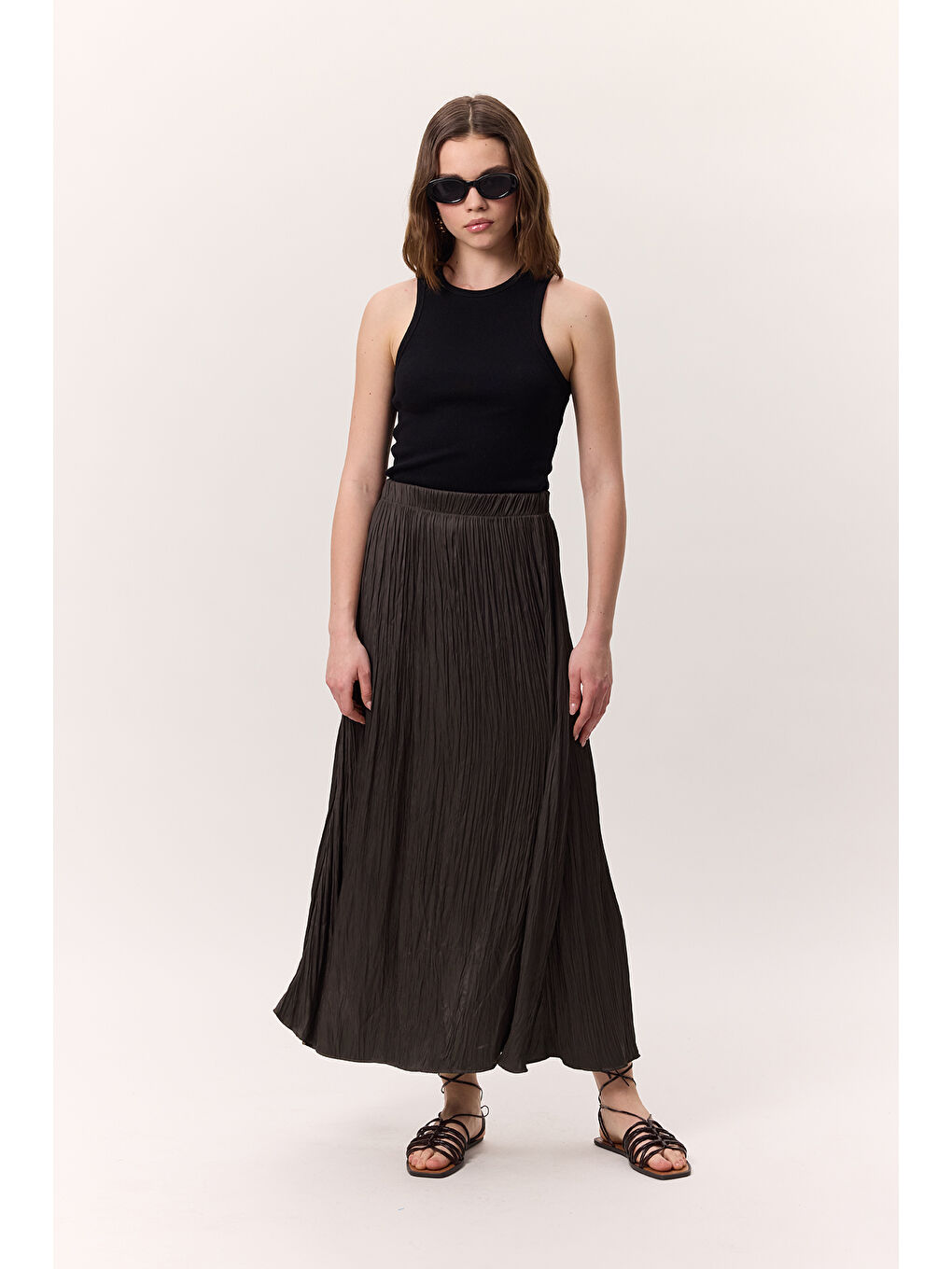 Crush Saten Etek Kahverengi-6