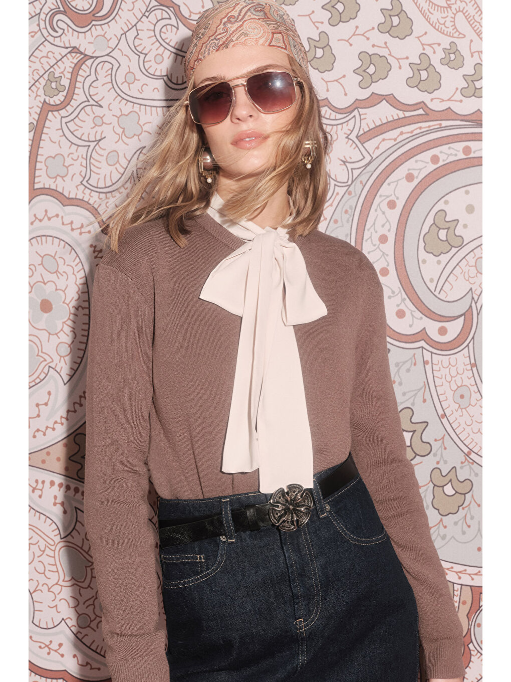 Bej Yumuşak Dokulu Triko Kazak Vizon-1