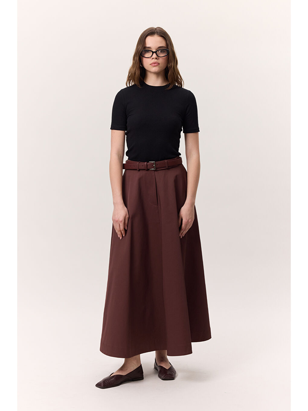 Premıum Geniş Etek Bordo-3