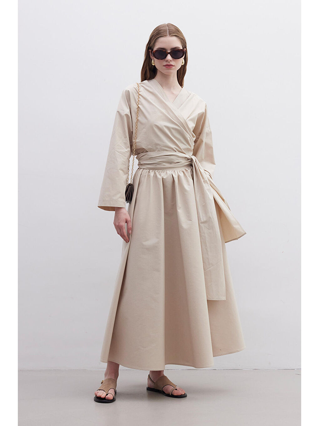 Kahverengi Volanlı Premıum Etek Camel-1