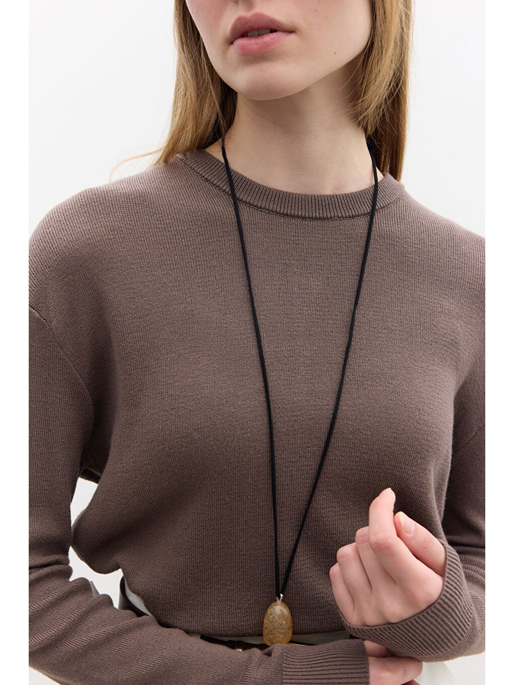 Bej Yumuşak Dokulu Triko Kazak Vizon-4