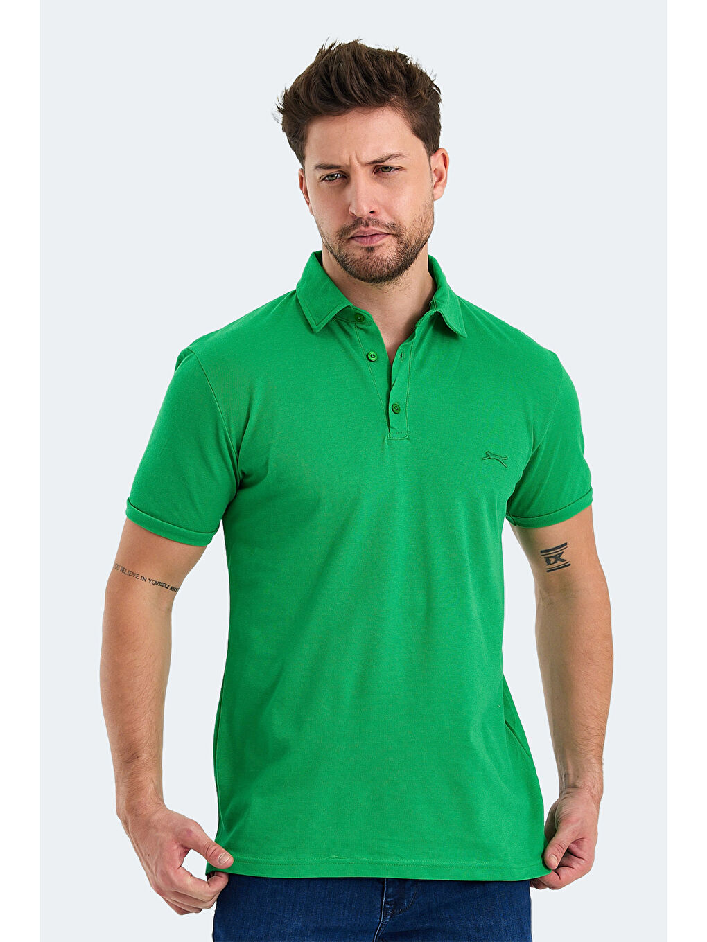 KLASSE Erkek %100 Pamuk Tişört Yeşil-4