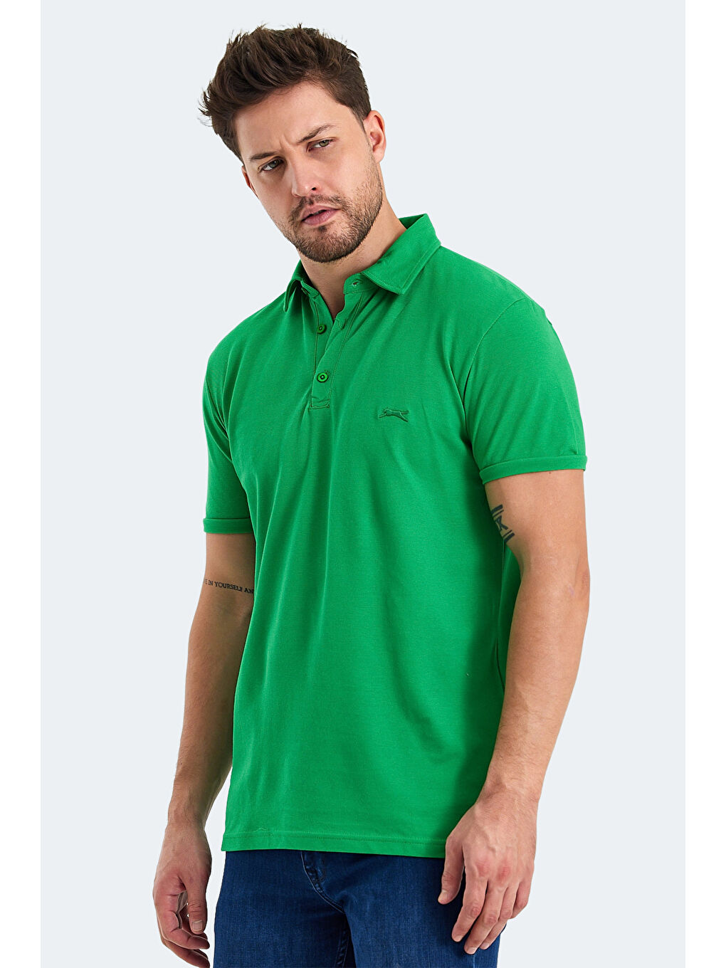 KLASSE Erkek %100 Pamuk Tişört Yeşil-5