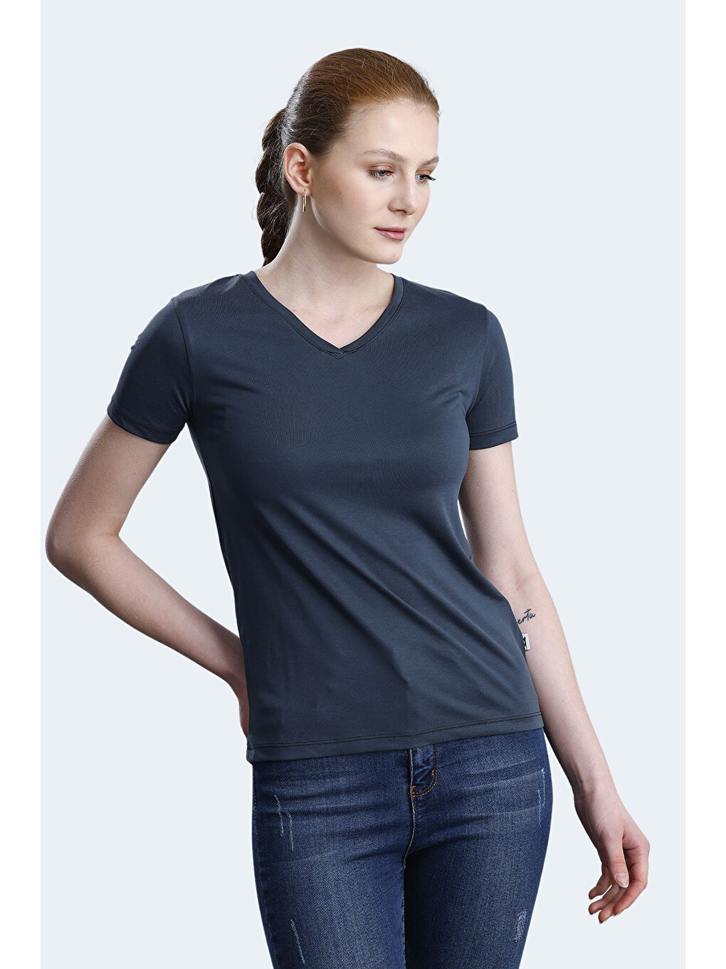 PERICAS Kadın Antrasit Tişört-3