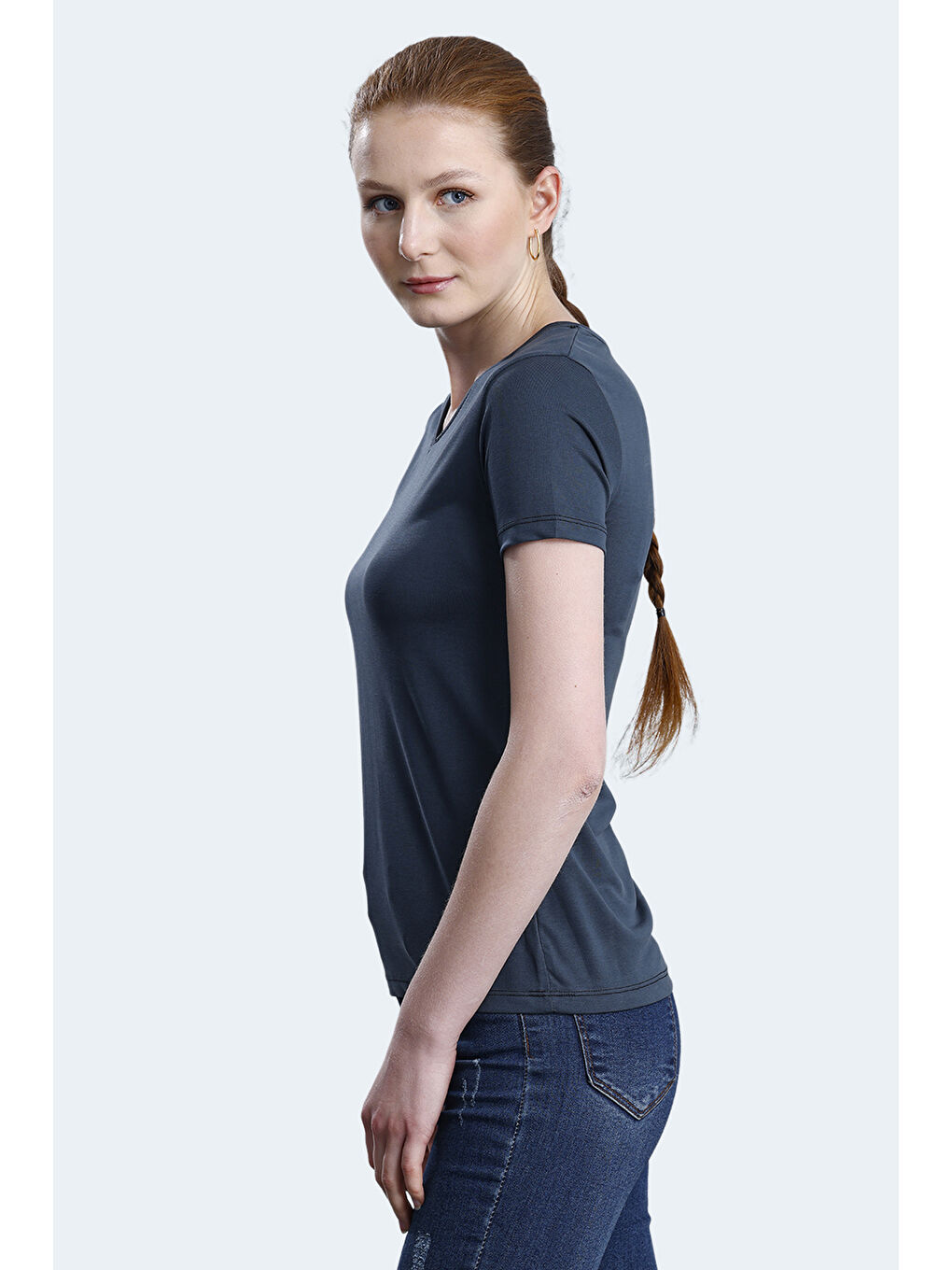 PERICAS Kadın Antrasit Tişört-5