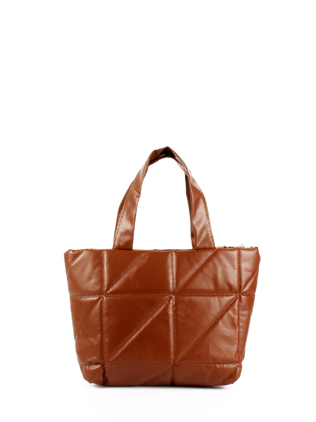 Kahverengi Kadın Yumuşak Doku Şişme Kapitoneli El ve Omuz Çantası (20691)