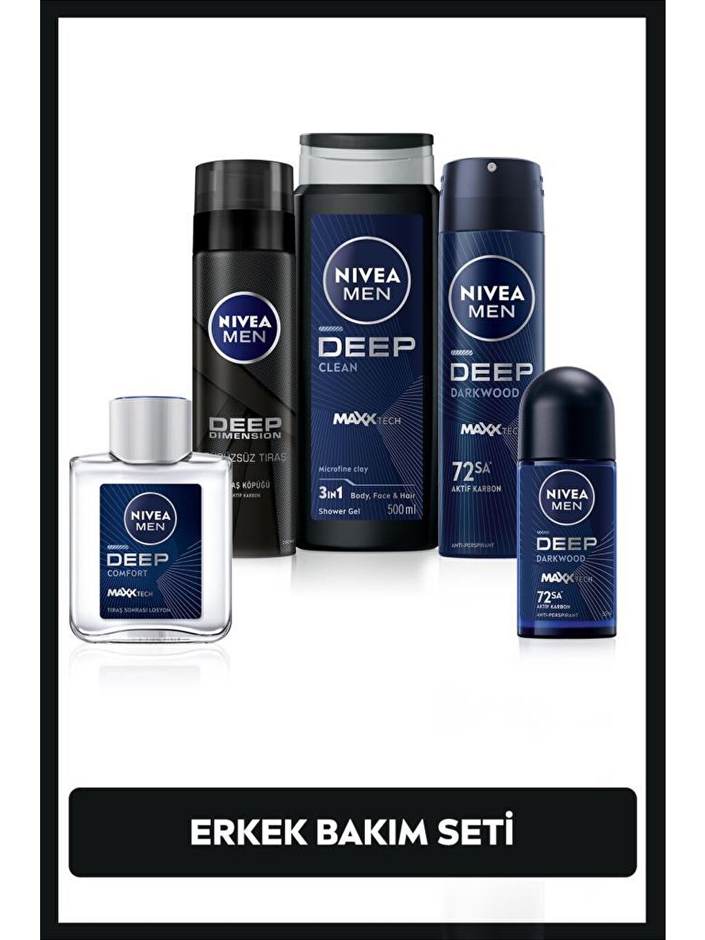 MEN Erkek Damat Bohça Seti, Duş Jeli 500ml, Deodorant 150ml, Roll-on 50ml, Tıraş Köpüğü, Losyon100ml