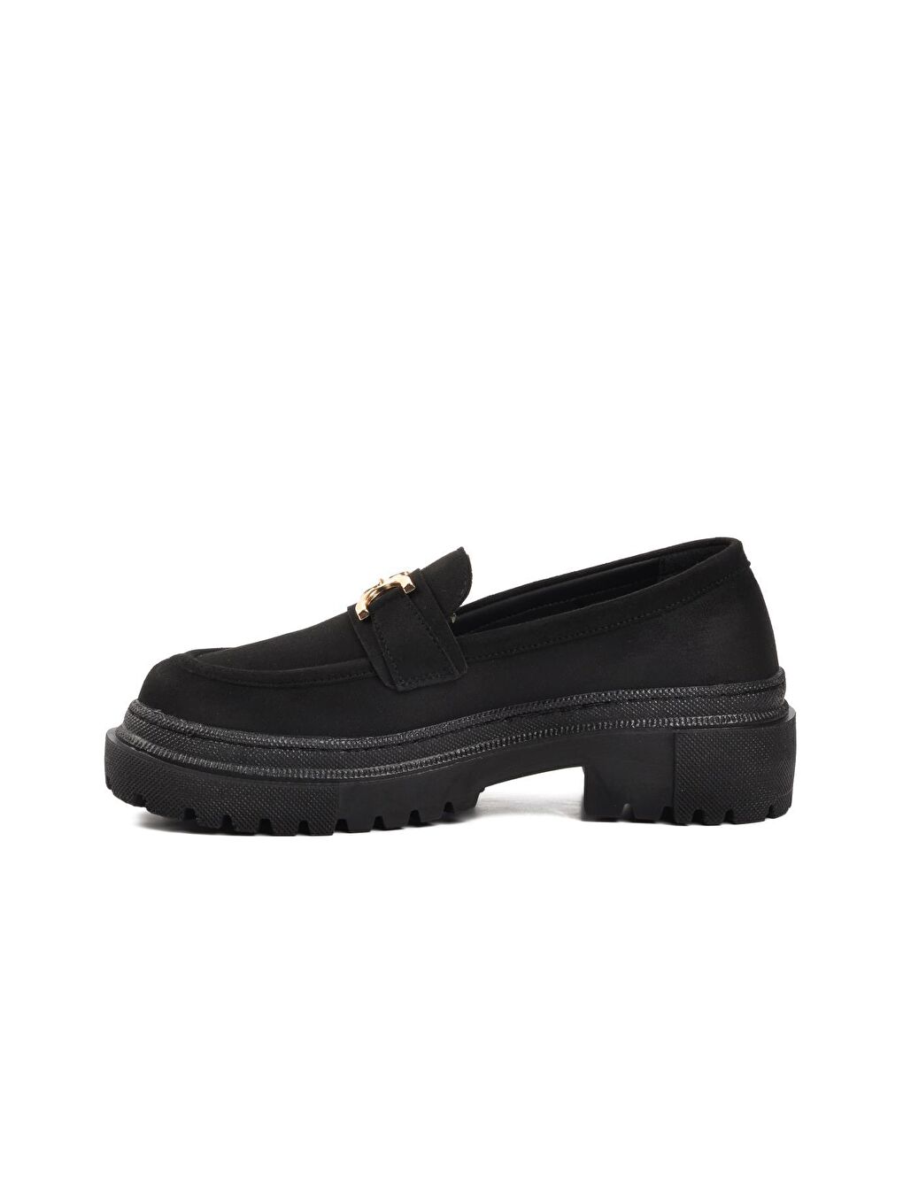 Dkc2311 Siyah Süet Kadın Loafer Ayakkabı-1