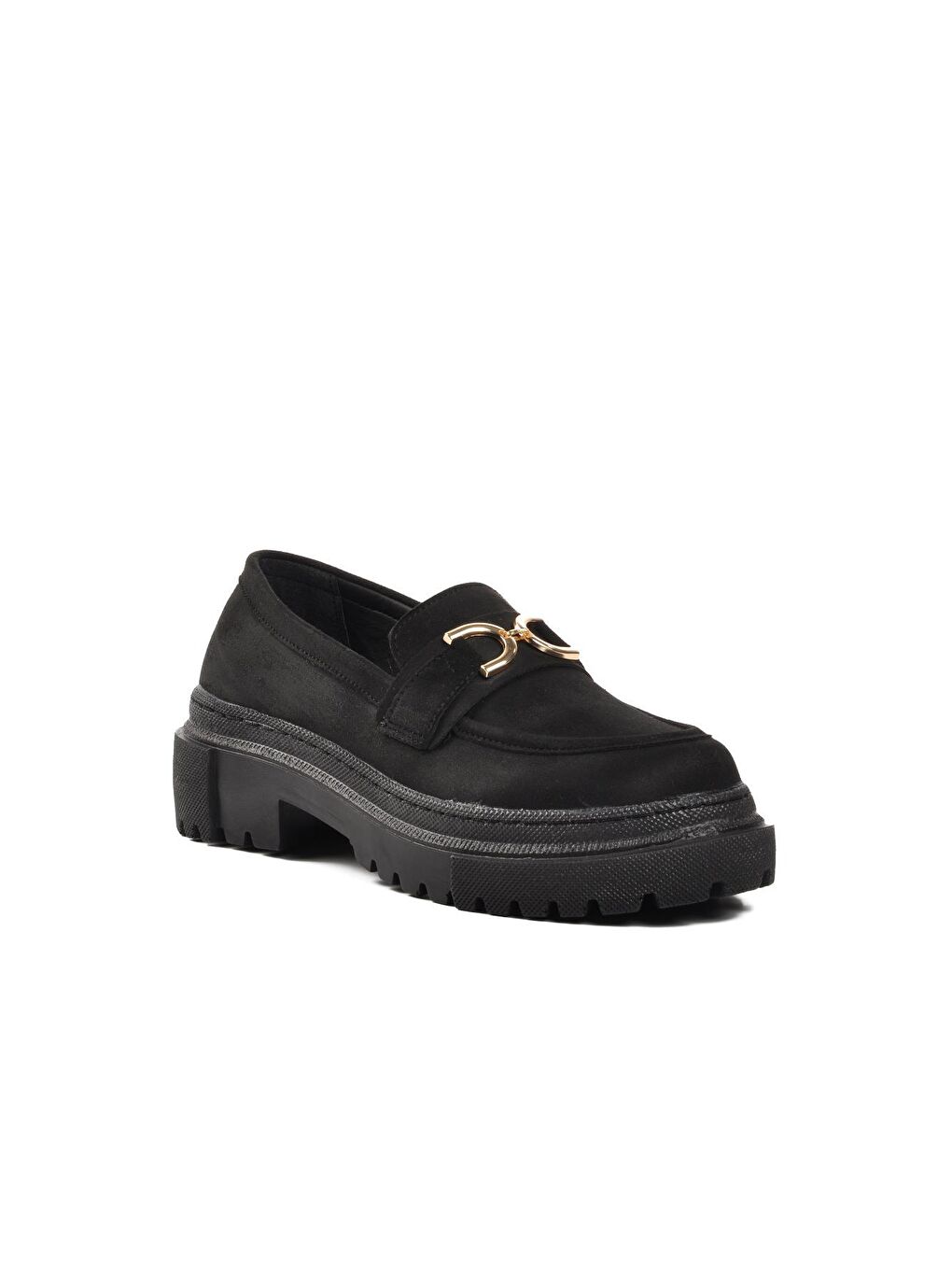 Dkc2311 Siyah Süet Kadın Loafer Ayakkabı-2