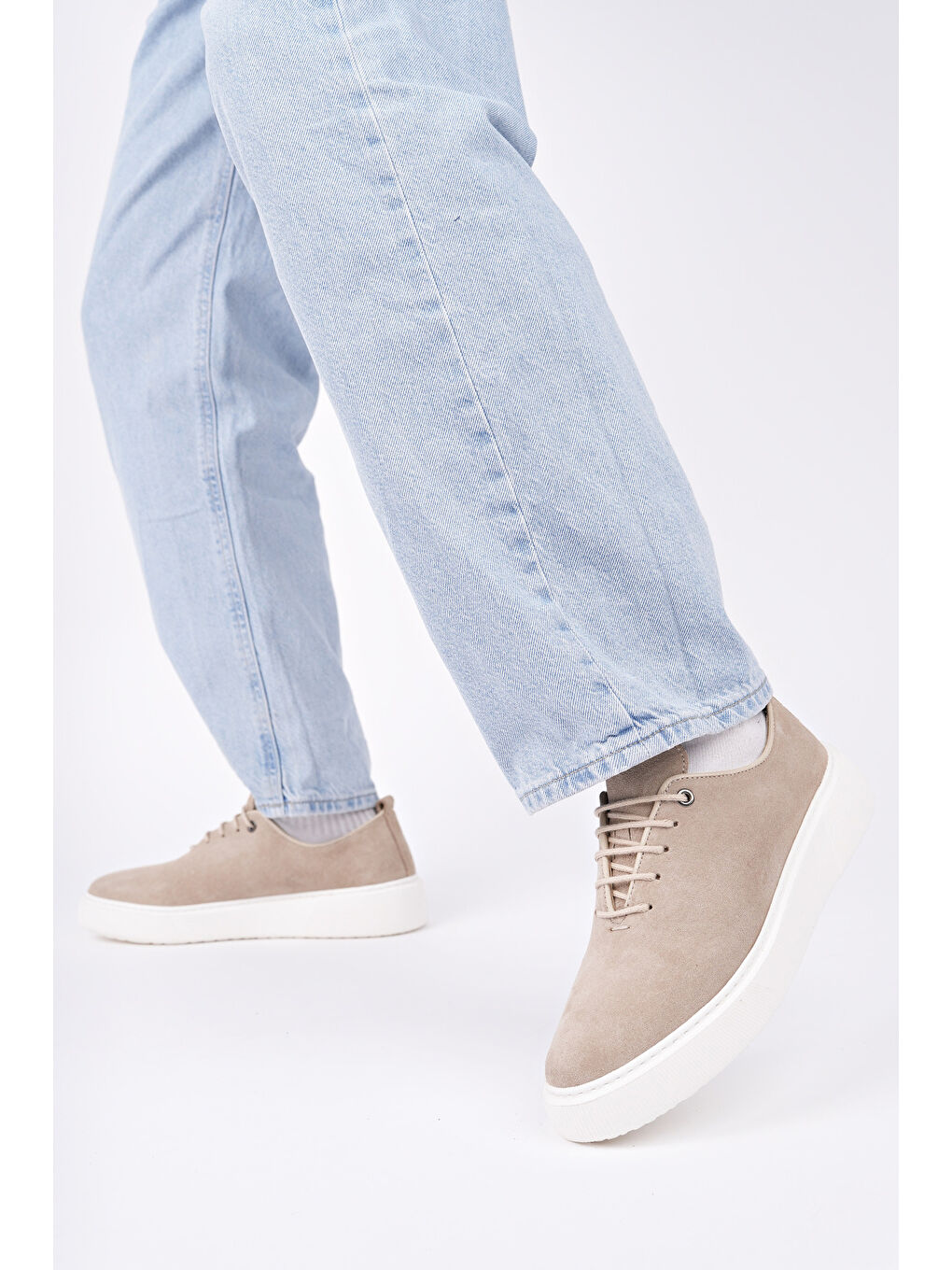 Bej SEBASTİAN Bağcıklı Hakiki Deri Erkek Günlük Casual Ayakkabı-4