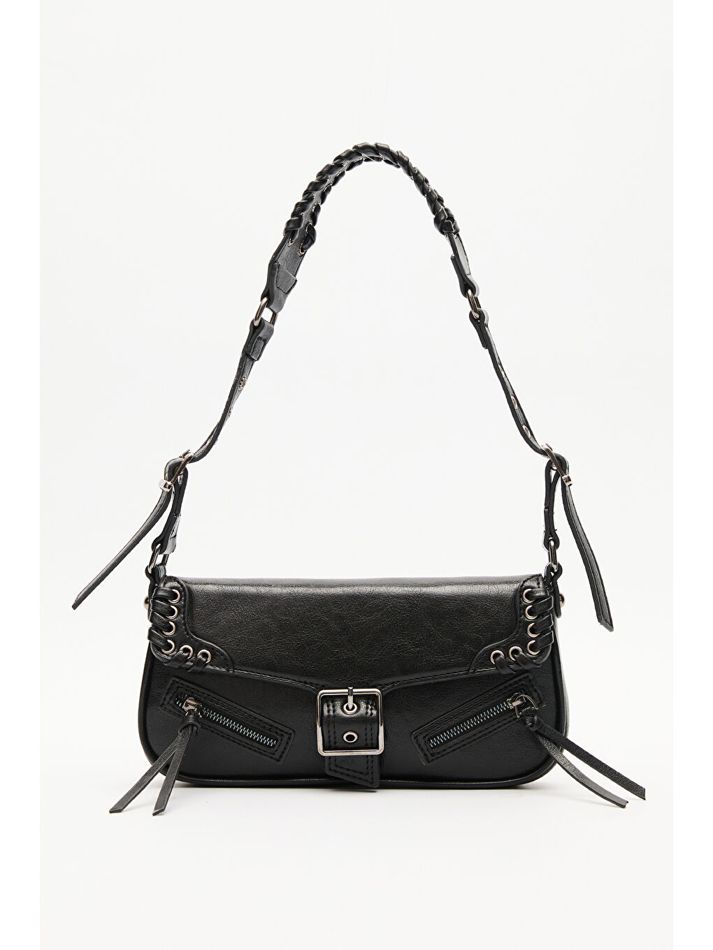 Toka Detaylı Omuz Çantası Siyah-2