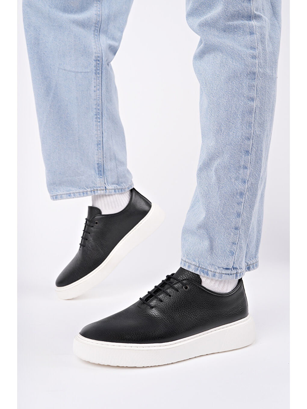 Siyah SEBASTİAN Bağcıklı Hakiki Deri Erkek Günlük Casual Ayakkabı-4