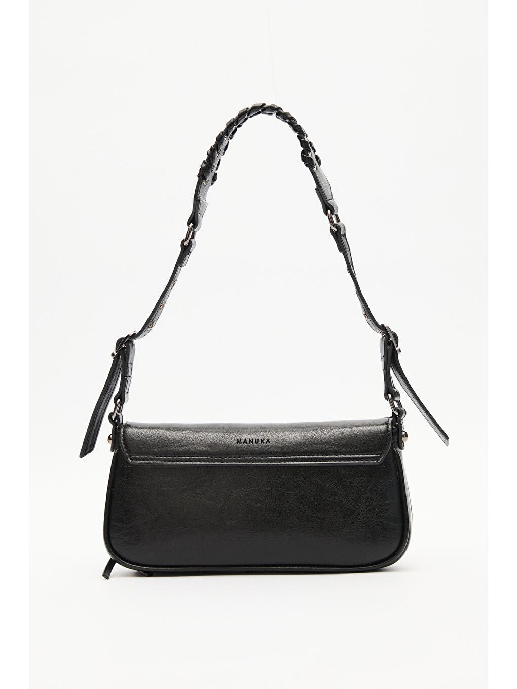 Toka Detaylı Omuz Çantası Siyah-5