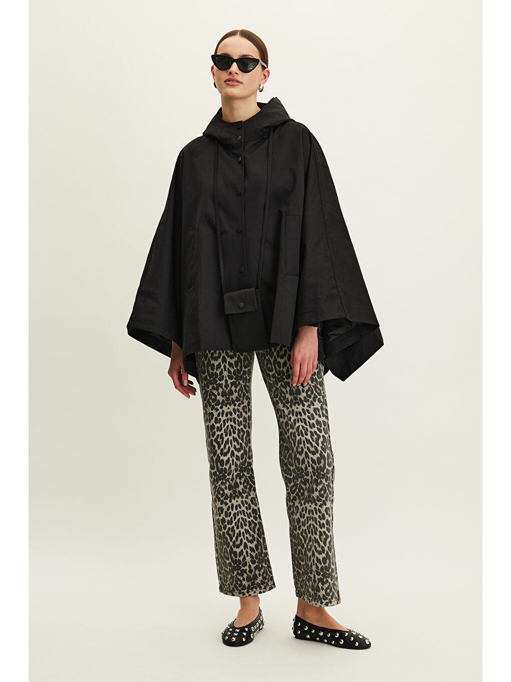 Karışık Desenli Gabardin Pantolon Leopar