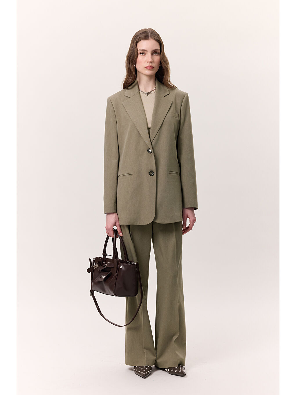 Geniş Paçalı Palazzo Pantolon Yeşil-2