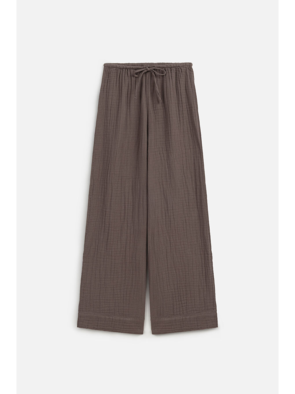 Müslin Bağlamalı Pantolon Gri-1