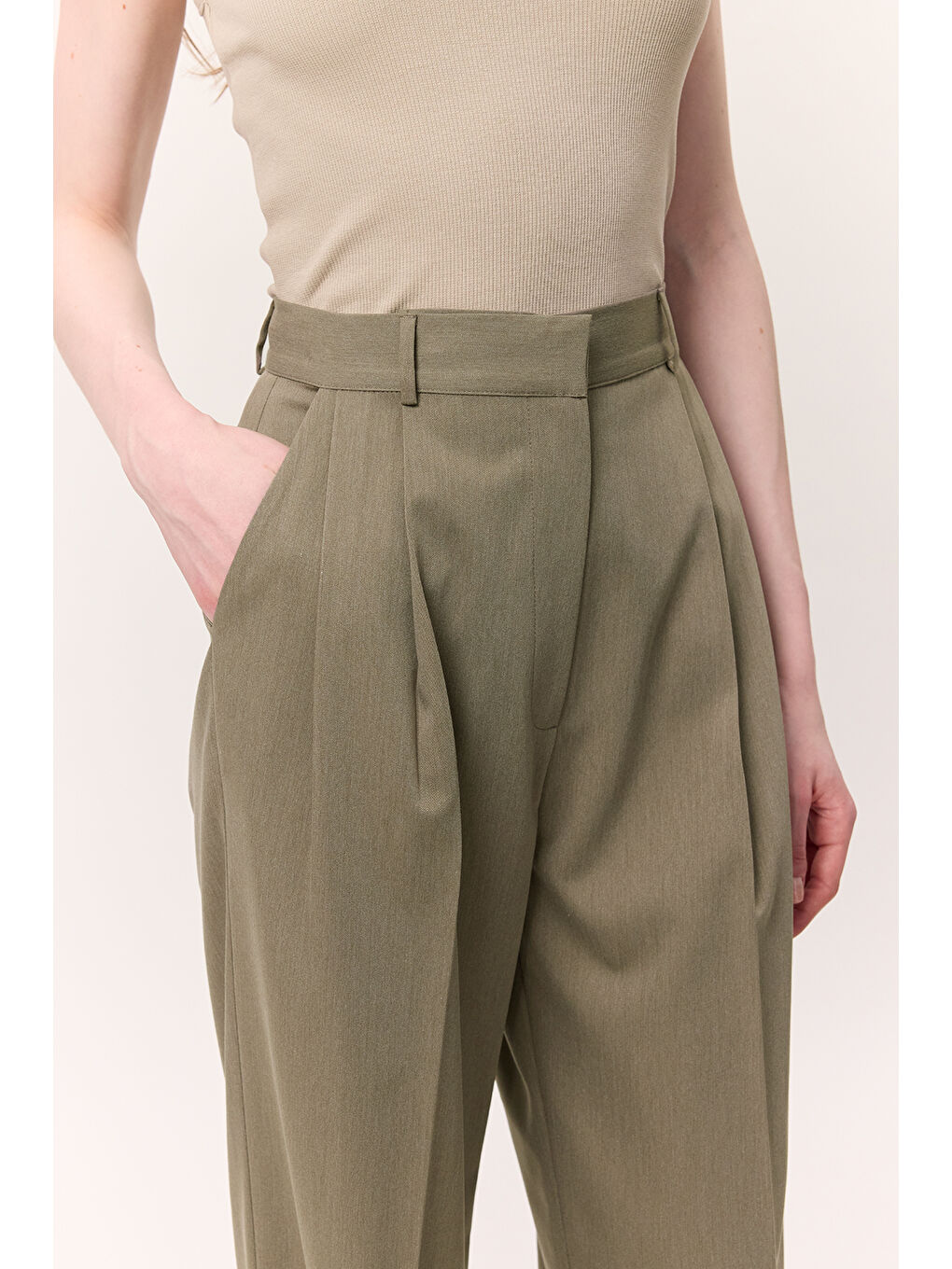 Geniş Paçalı Palazzo Pantolon Yeşil-4