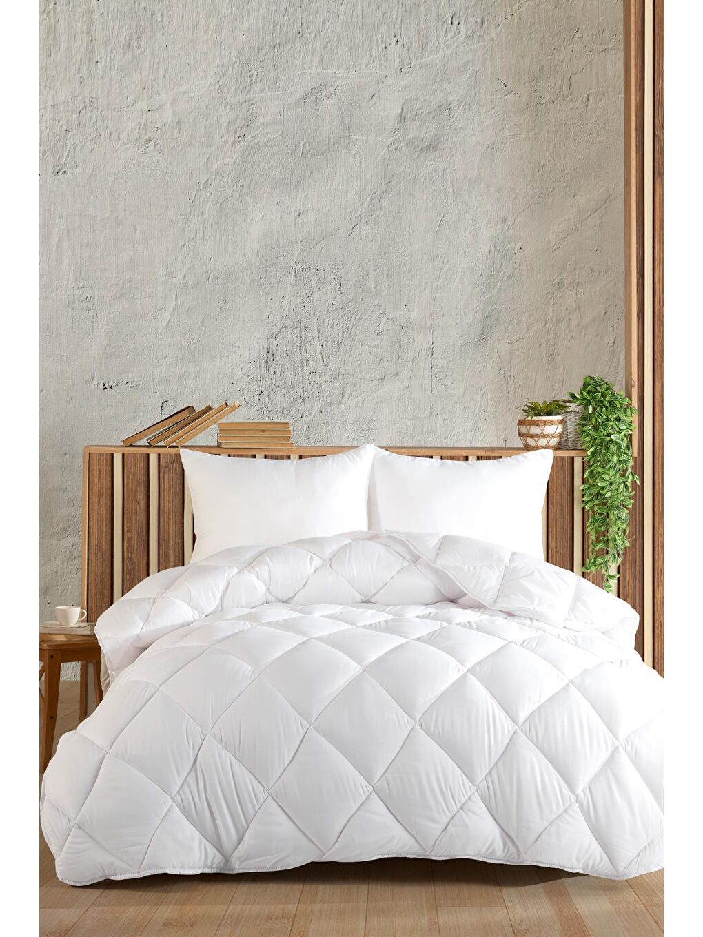 Zeynep Tekstil Beyaz Microfiber Lux Tek Kişilik Microfiber Yorgan +1 Yastık Hediyeli - 1