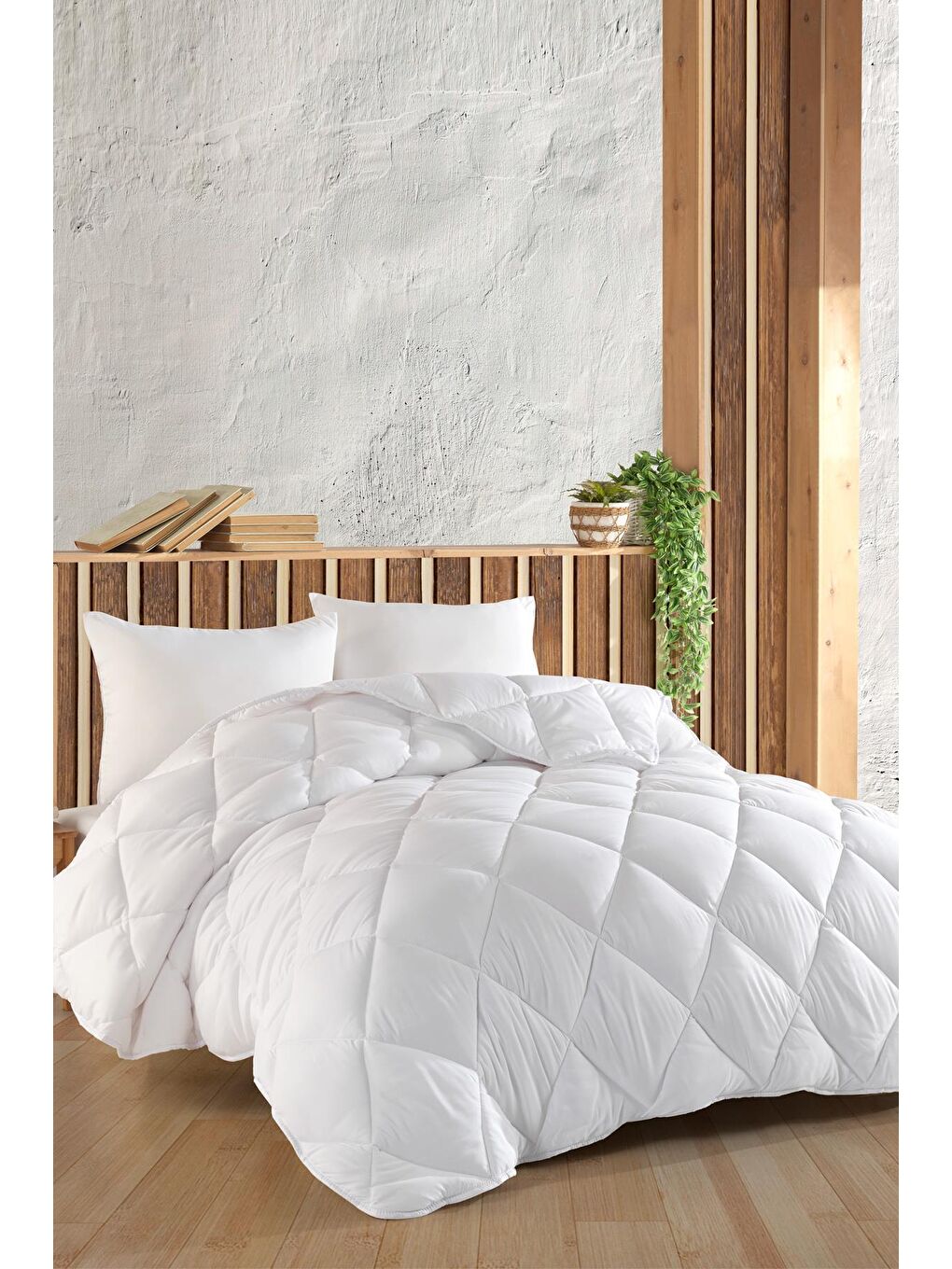 Zeynep Tekstil Beyaz Microfiber Lux Tek Kişilik Microfiber Yorgan +1 Yastık Hediyeli - 2