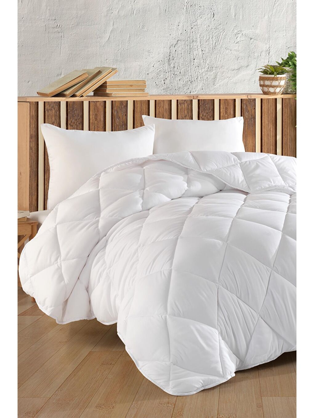Zeynep Tekstil Beyaz Microfiber Lux Tek Kişilik Microfiber Yorgan +1 Yastık Hediyeli - 4