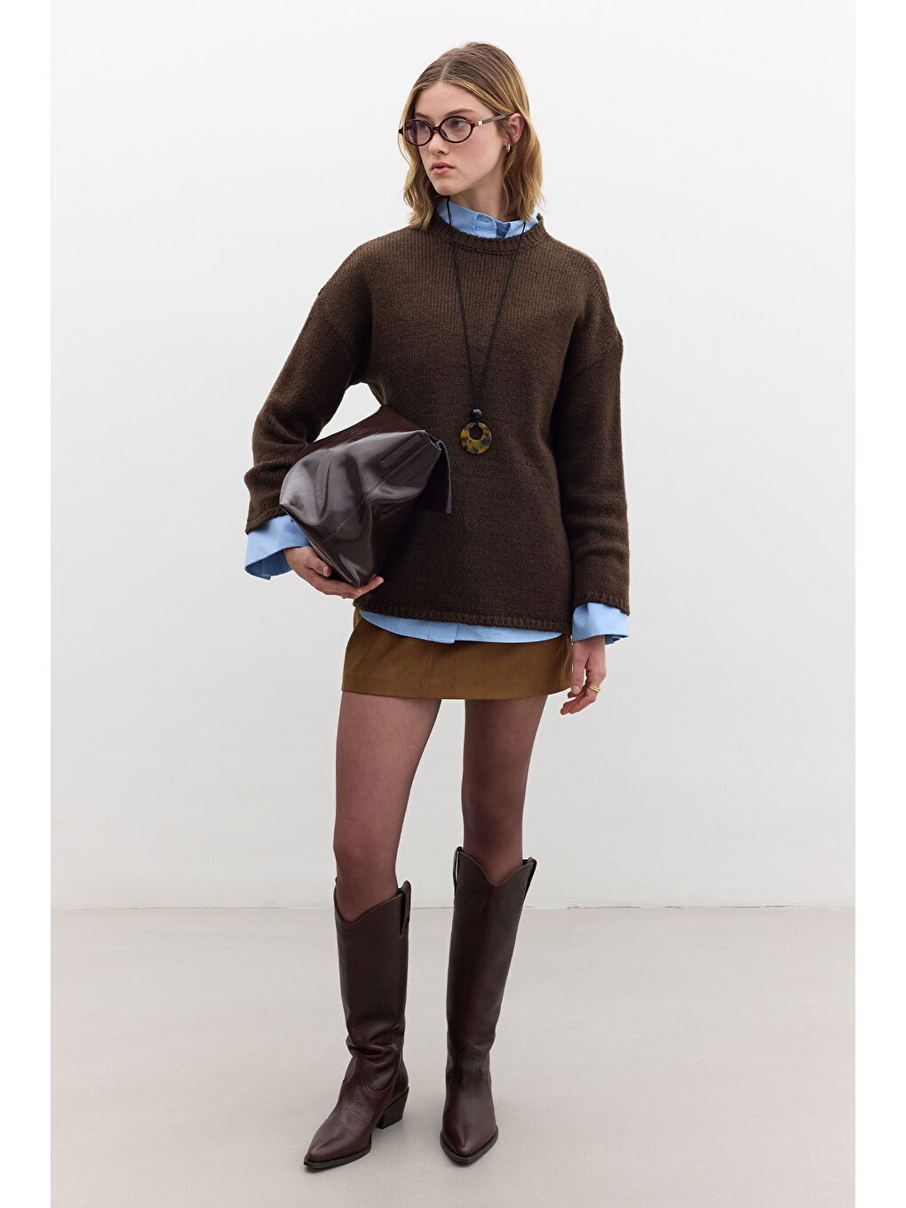 Oversize Kazak Kahverengi-1