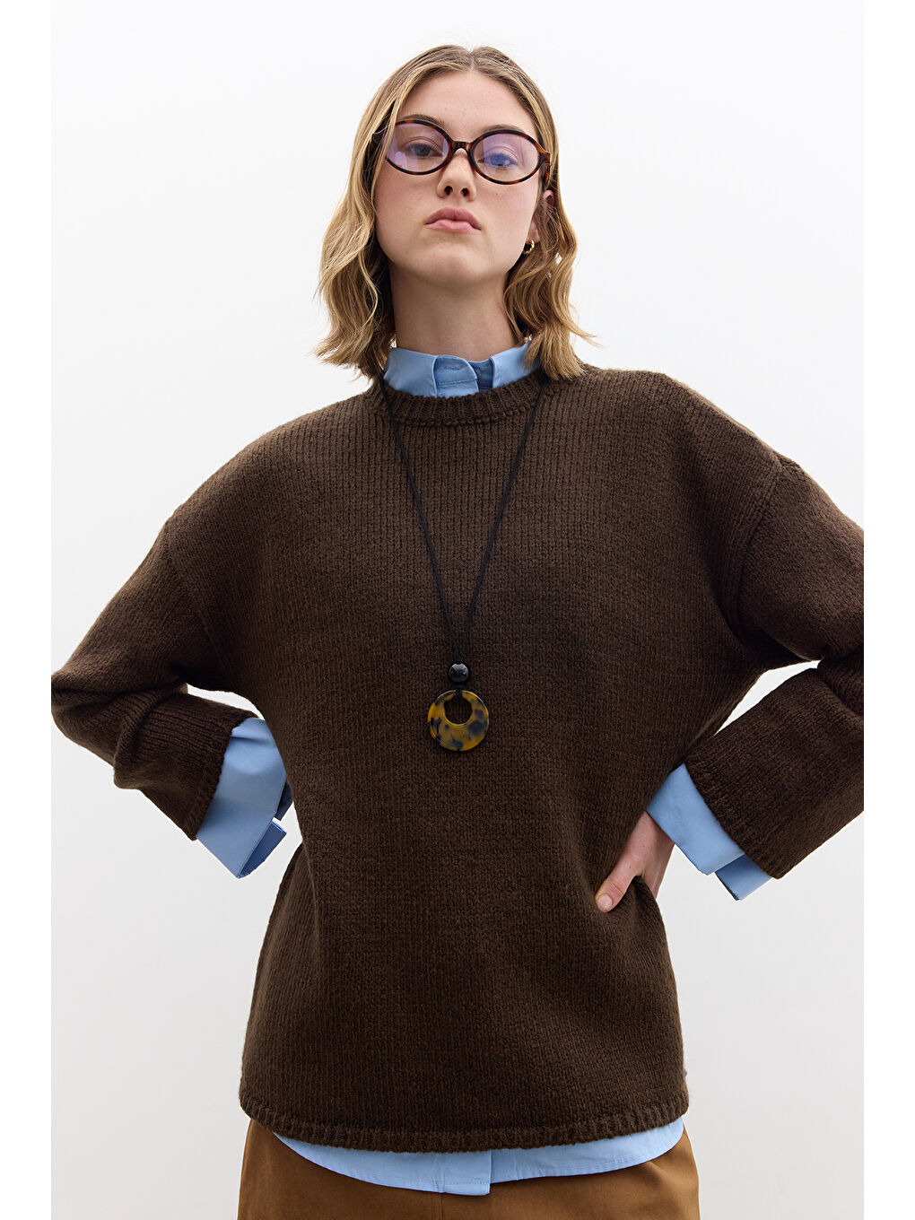 Oversize Kazak Kahverengi-3