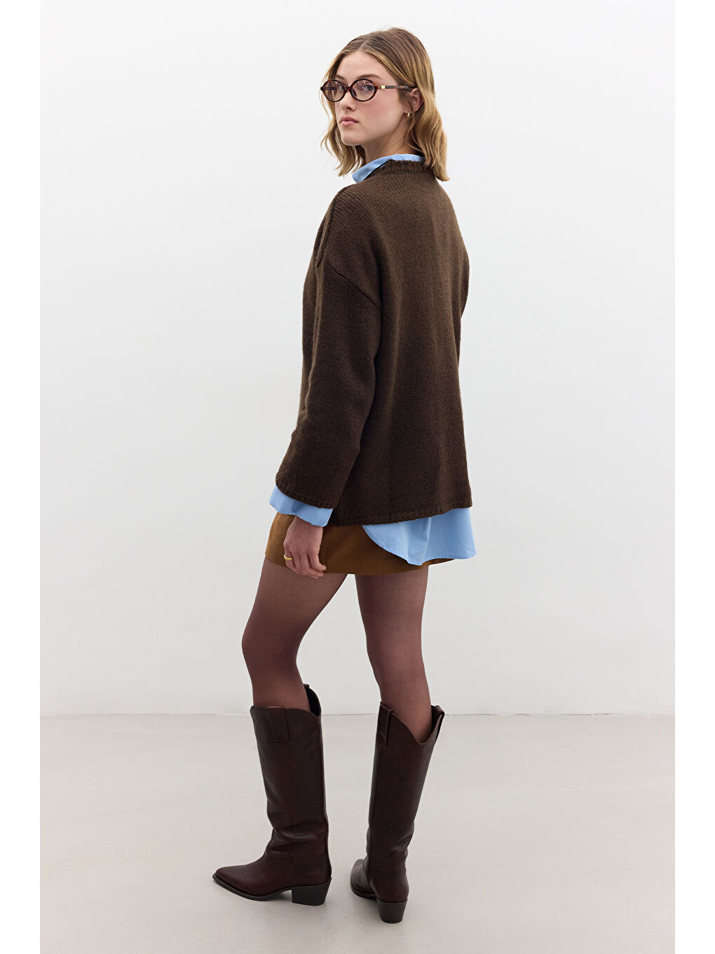 Oversize Kazak Kahverengi-5