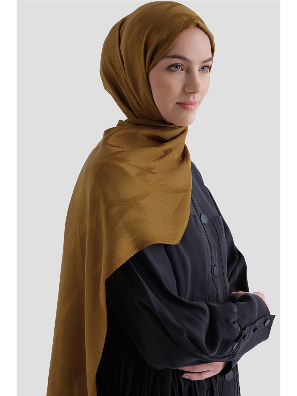 Sarı Lyocell Naia Zikzak Desen Şal 1- 72