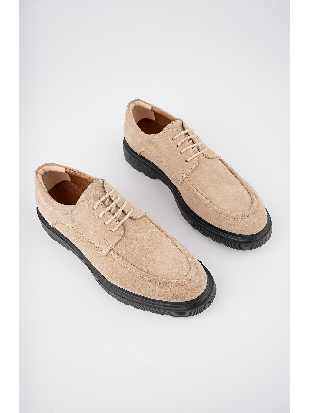 Bej SAMUEL Günlük Klasik Hakiki Deri Casual Rahat Ortopedik Kalın Taban Erkek Ayakkabı-5