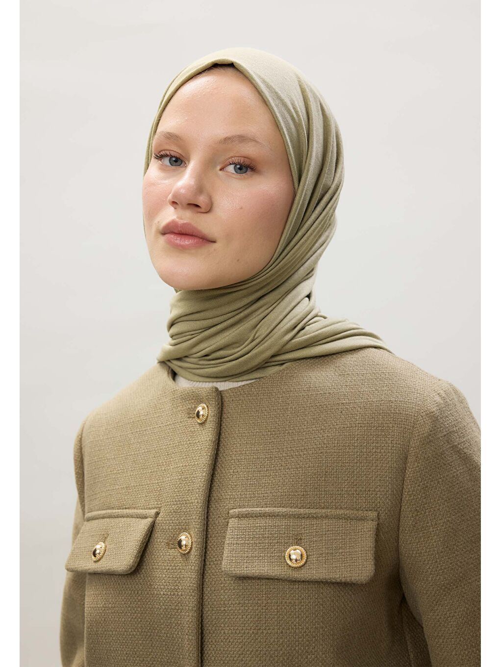 Yeşil Penye Şal Açık Çağla-2