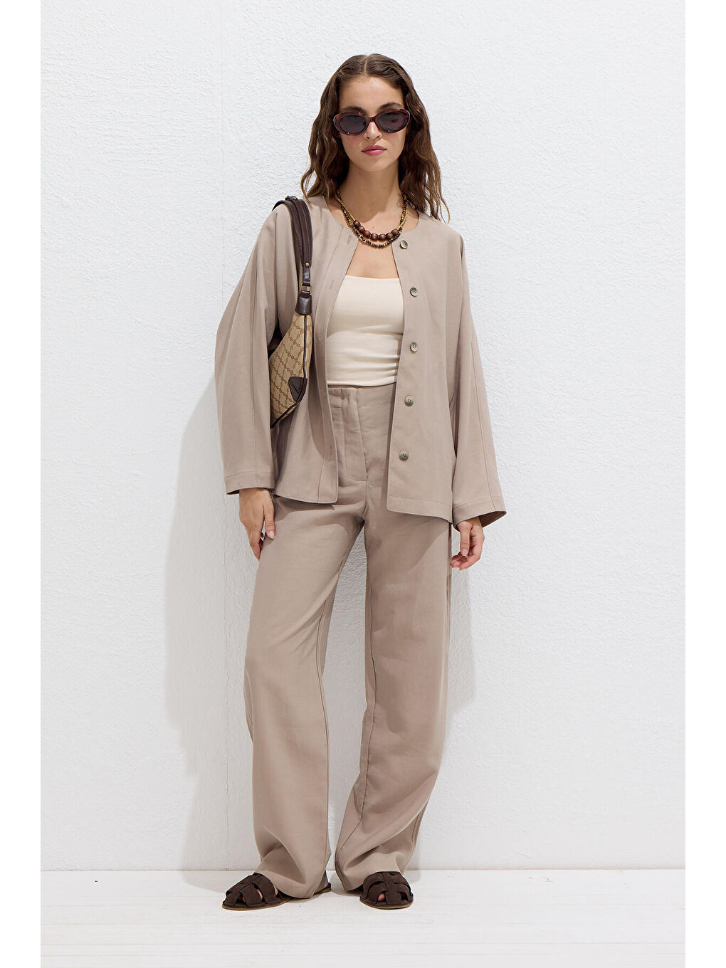 Bej Premıum Kumaş Pantolon Vizon-2