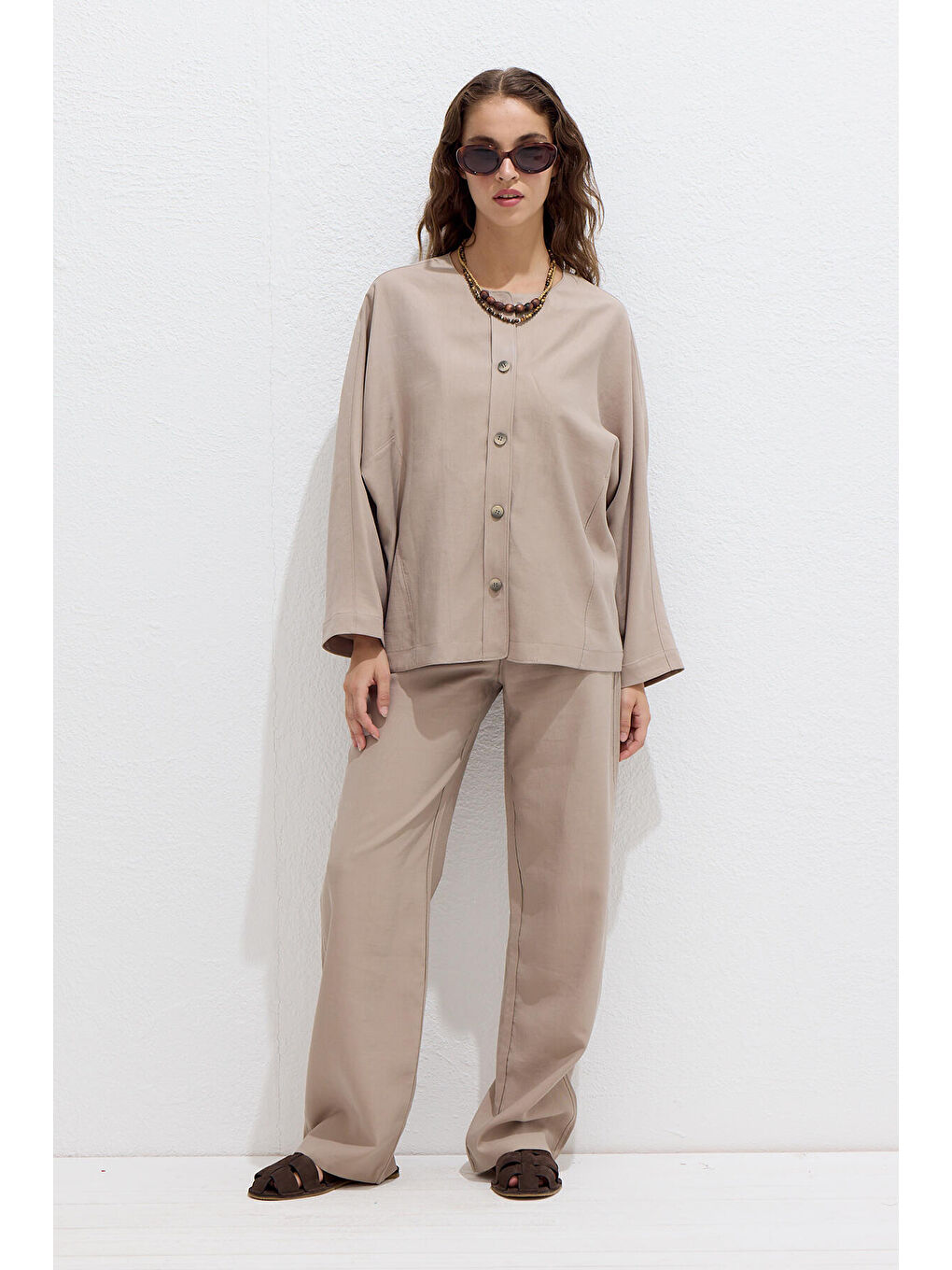 Bej Premıum Kumaş Pantolon Vizon-3