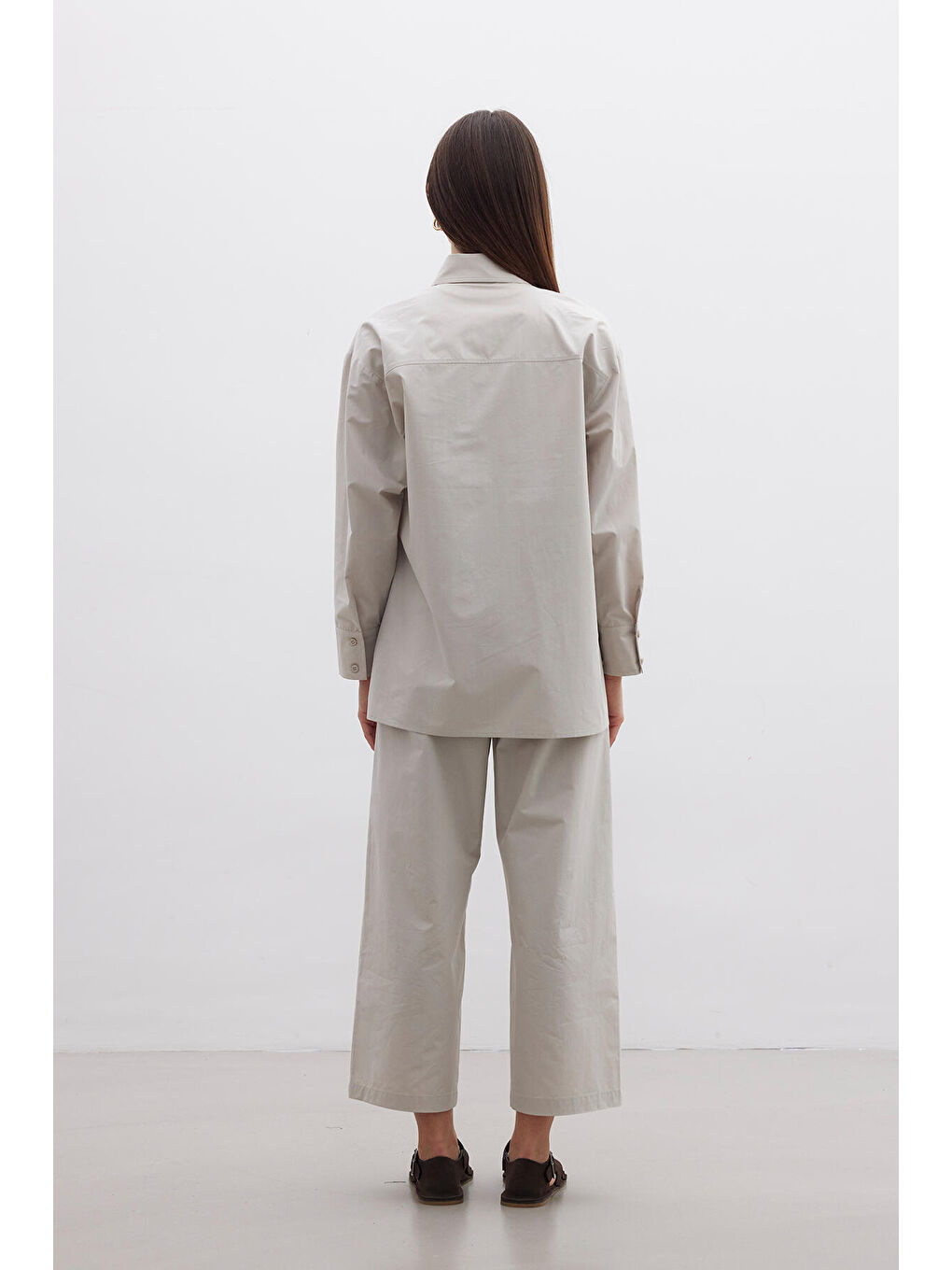 Bej Kruvaze Kapama Premium Gömlek Taş-5