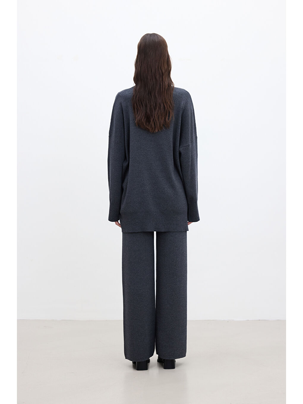 Oversize Yüksek Yaka Kazak Antrasit-7