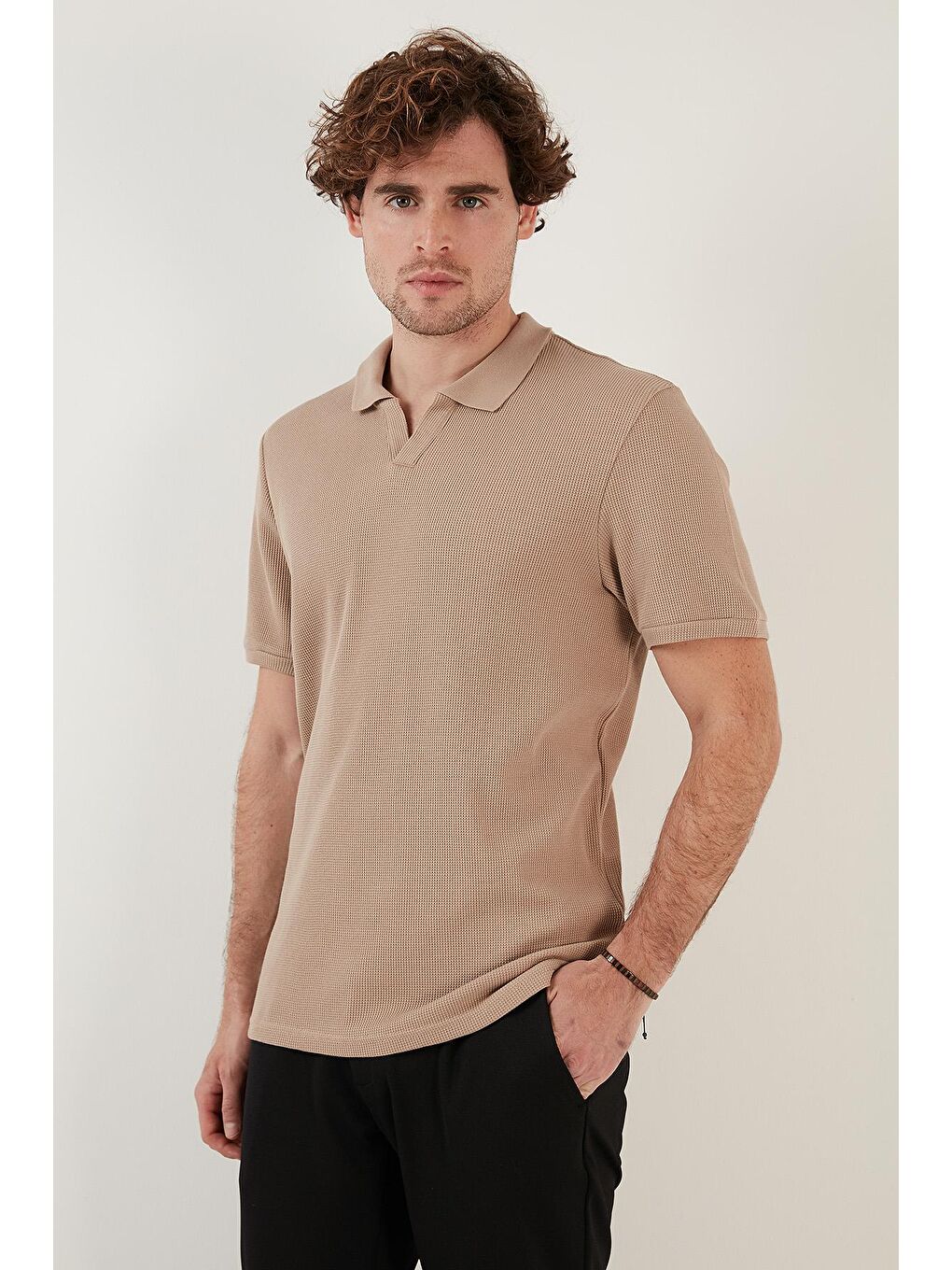 Gri Pamuklu Regular Fit Polo Tişört 5902645-1