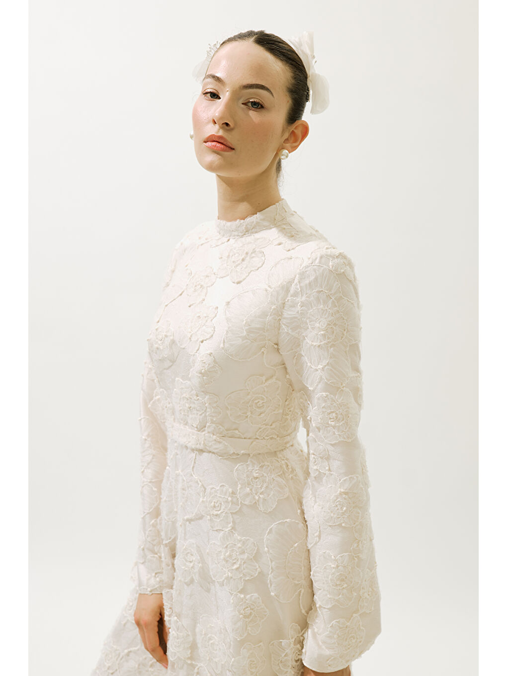 Brıdgerton Abiye Elbise Ekru-4