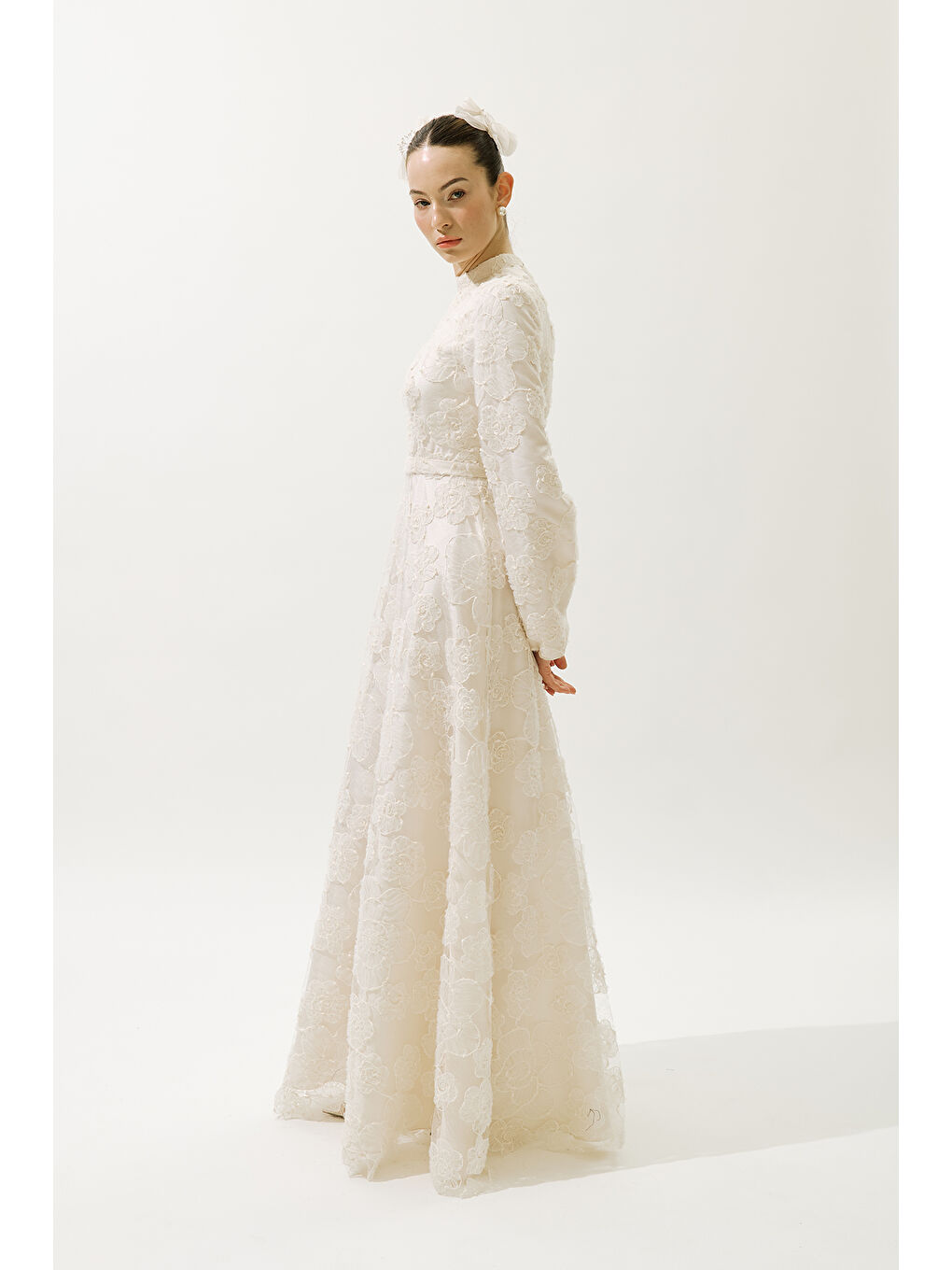 Brıdgerton Abiye Elbise Ekru-5