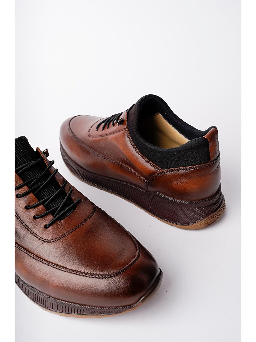 Kahverengi FREE Erkek Günlük Klasik Hakiki Deri Casual Rahat Ortopedik Ayakkabı-5