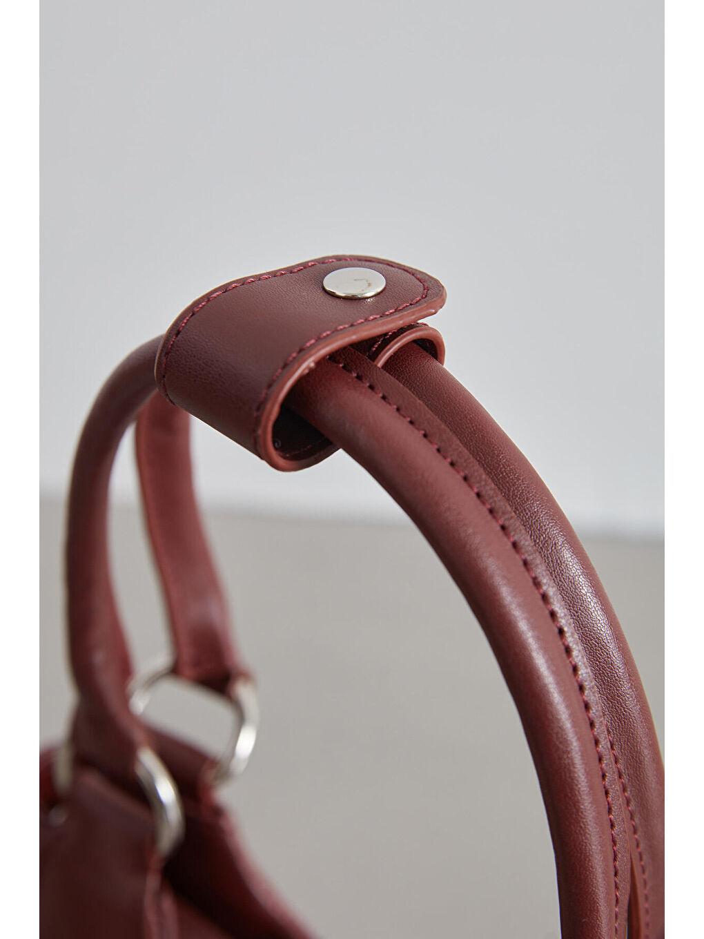 Metal Toka Kapamalı Mini Çanta Bordo-5