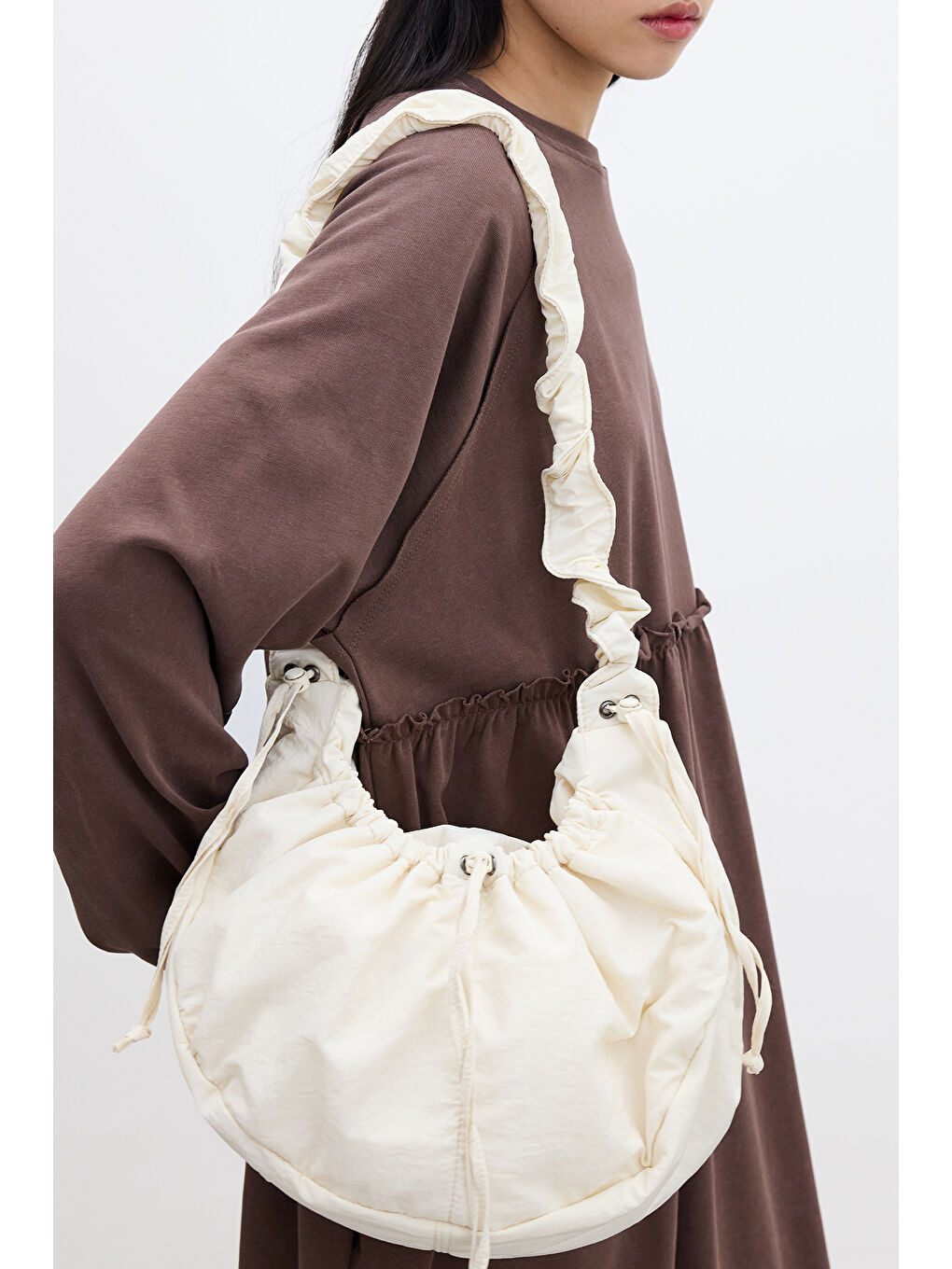 Bej Enya Torba Cepli Çapraz Çanta Vanilya-1