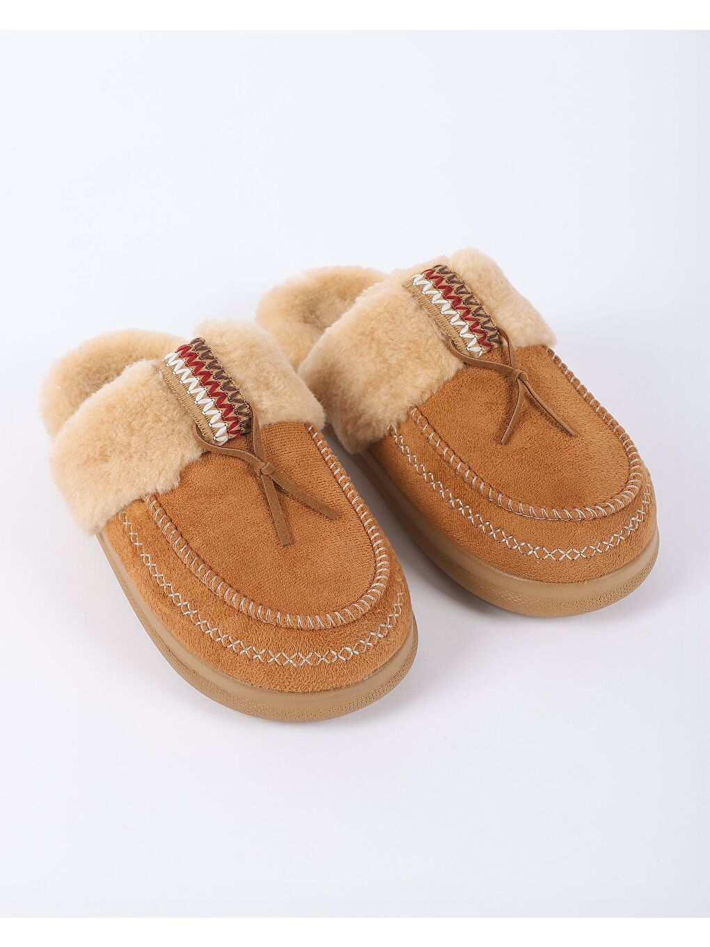 Kahverengi Kadın Pelüş Astarlı Kışlık Ev Terliği - LUXY