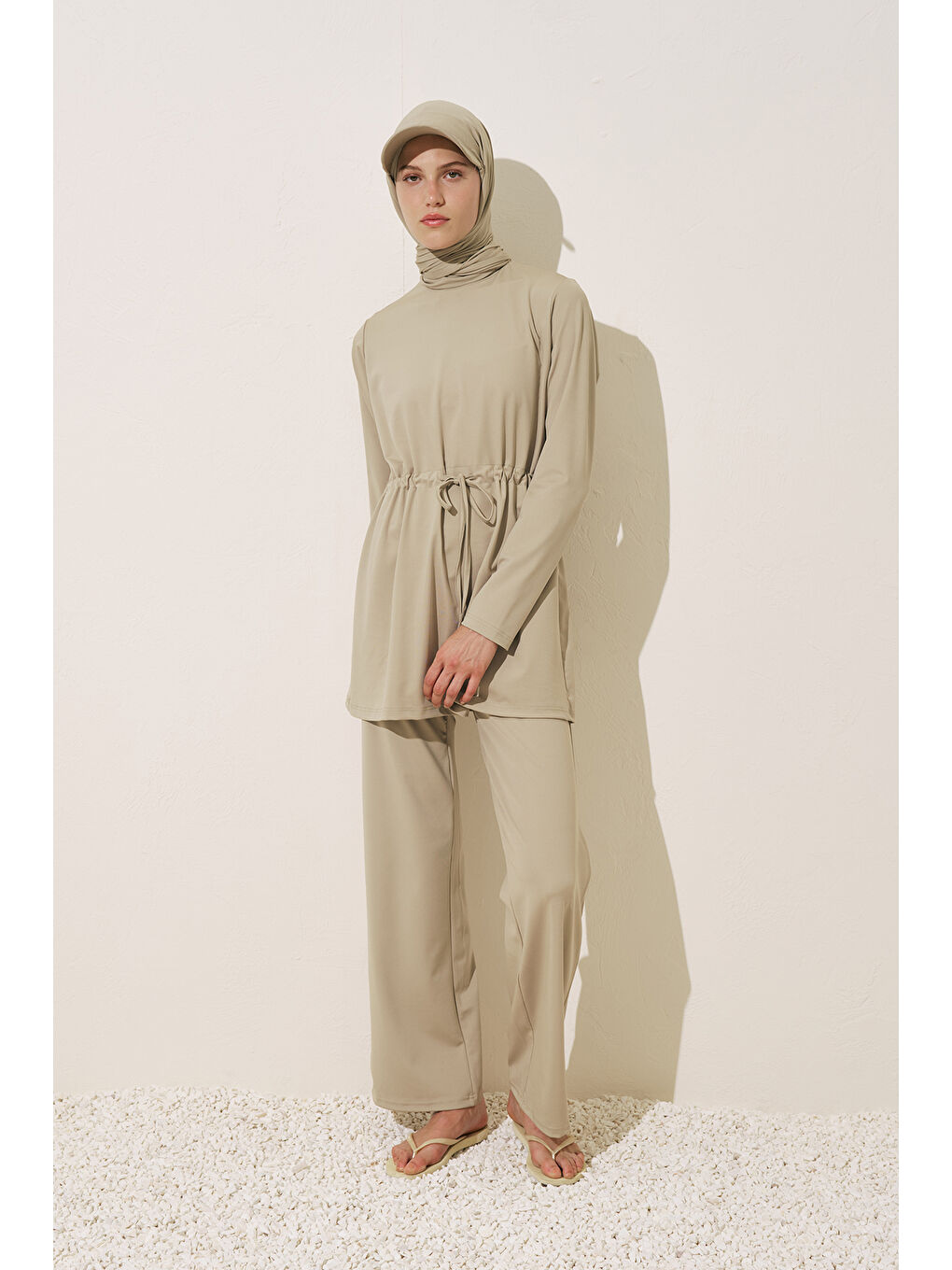 Geniş Uzun Paça Mayo Pantolon Yeşil-6