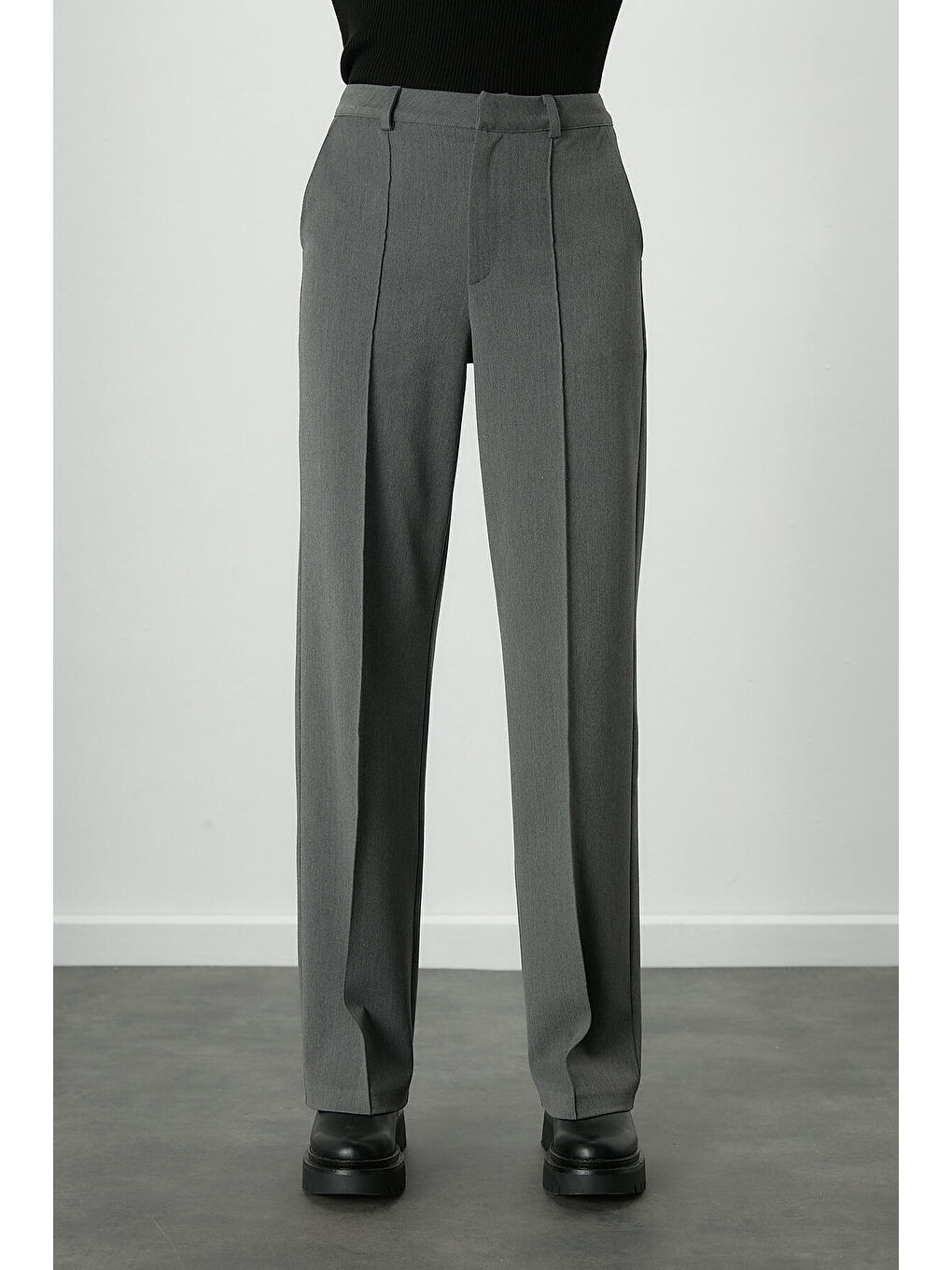 Premium Straight Pantolon Gri-4
