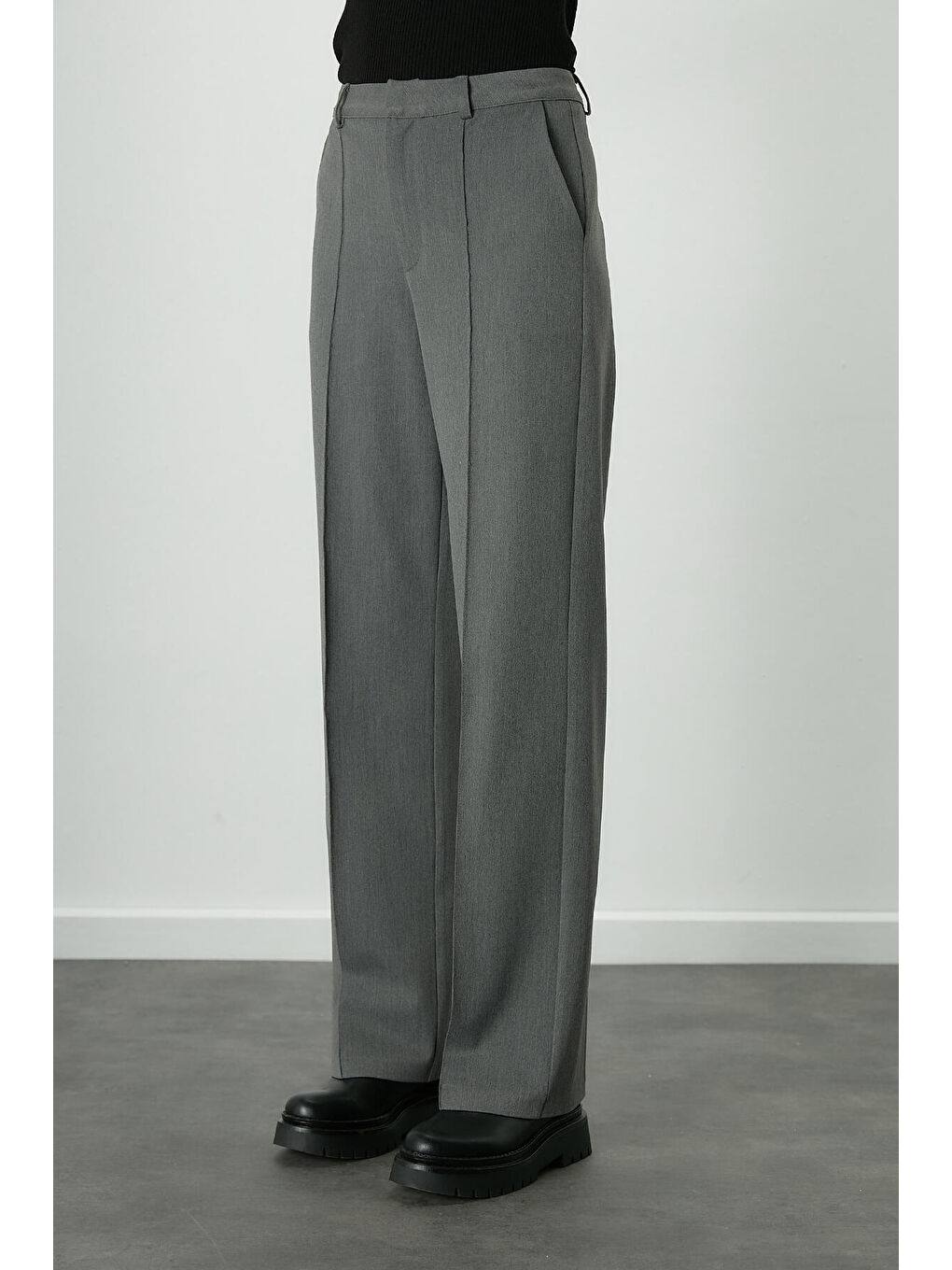 Premium Straight Pantolon Gri-5