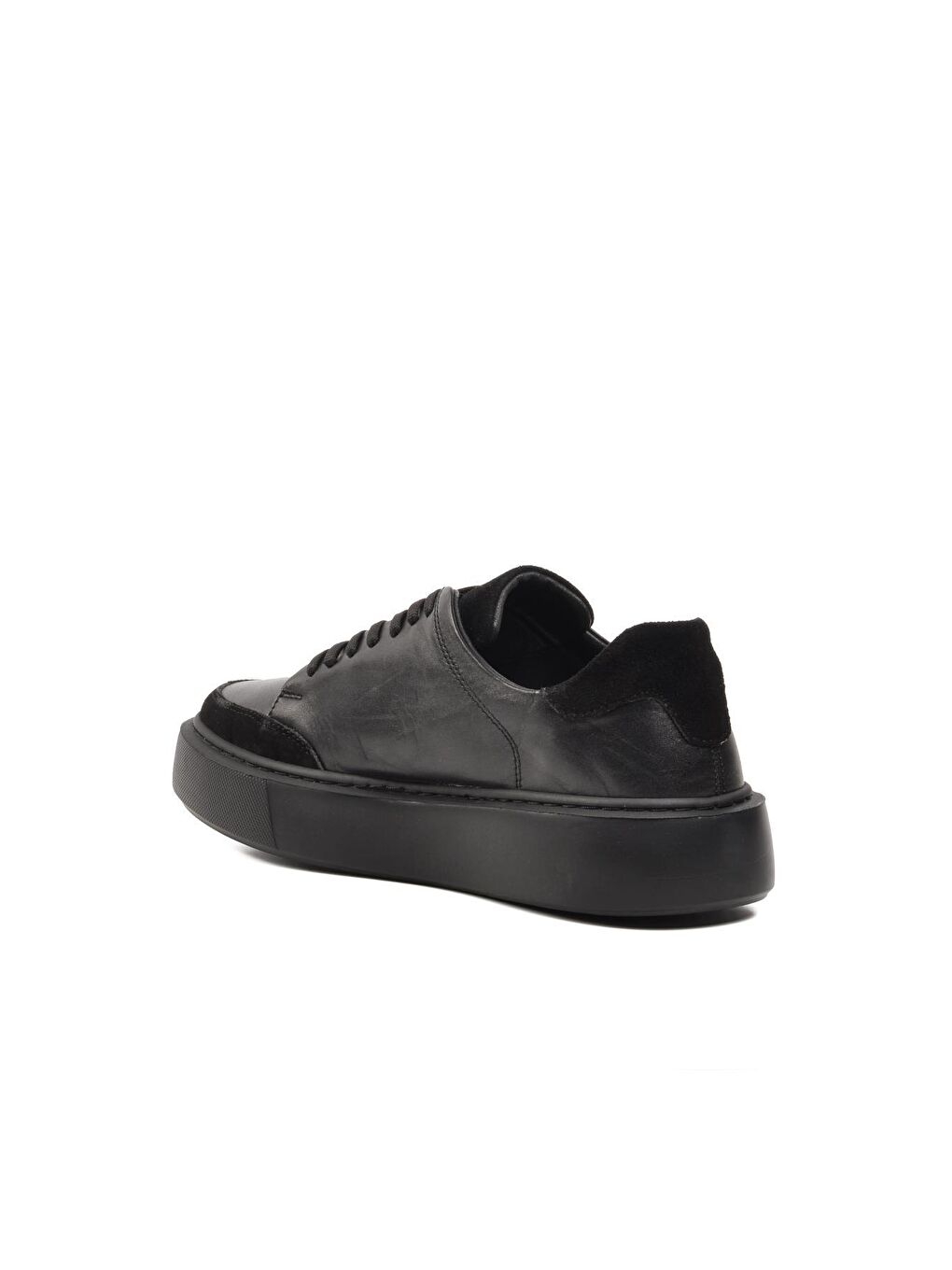 Siyah Hakiki Deri Bağcıklı Erkek Sneaker Dbdr 4227-3