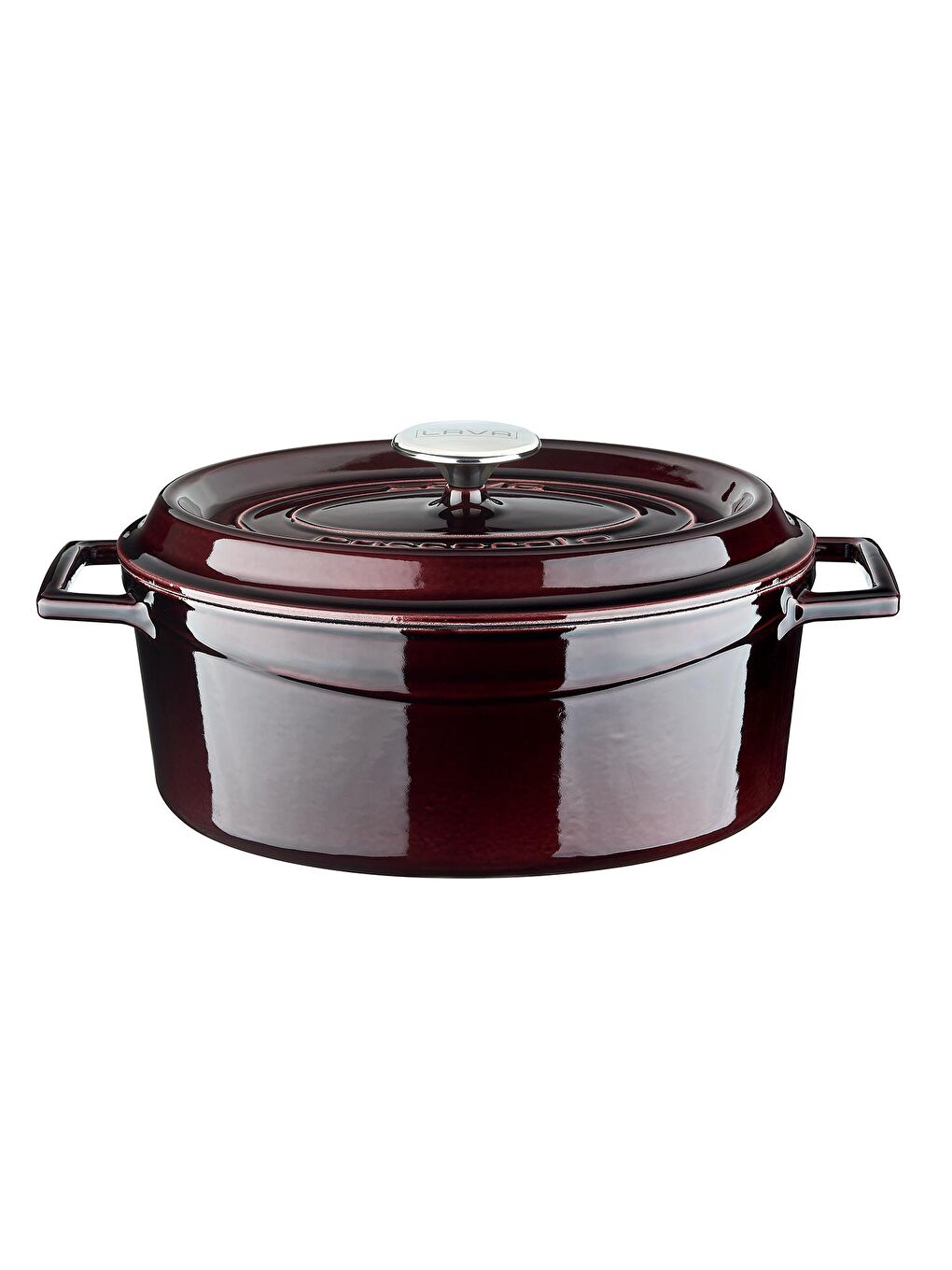 Mor Oval Tencere Döküm Demir Yekpare Kulplu Premium Serisi Ölçü 21x27cm.